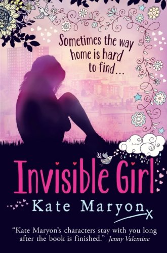 Book cover: Silhouette of a girl sitting, city background, floral details.