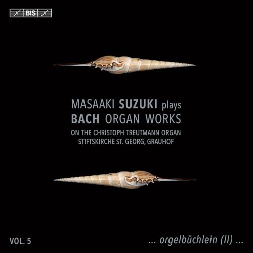 CD cover: seashell image with text “Masaaki Suzuki plays Bach Organ Works.”