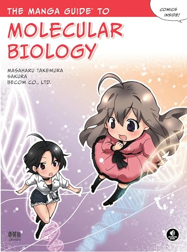 Book cover: "The Manga Guide To Molecular Biology" with anime characters.