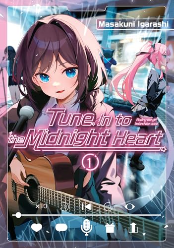 Anime-style manga cover featuring a girl playing guitar with media player overlay elements.