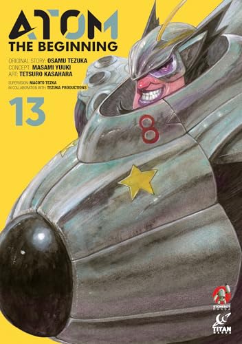 Cover of “ATOM: The Beginning Vol.13” featuring a robotic figure with a red face.