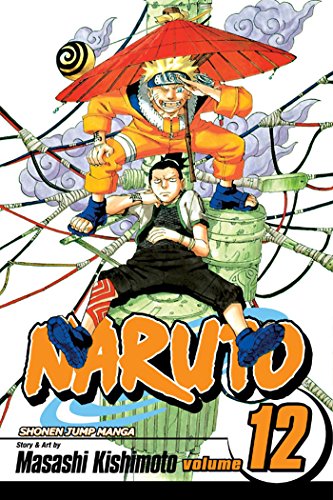 Naruto Uzumaki and Shikamaru Nara on the cover of Naruto manga volume 12.