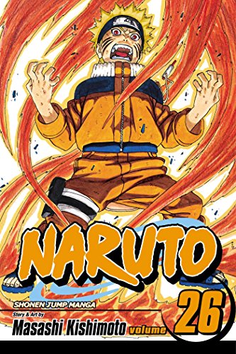 Naruto Uzumaki on manga volume 26 cover, orange and black design.