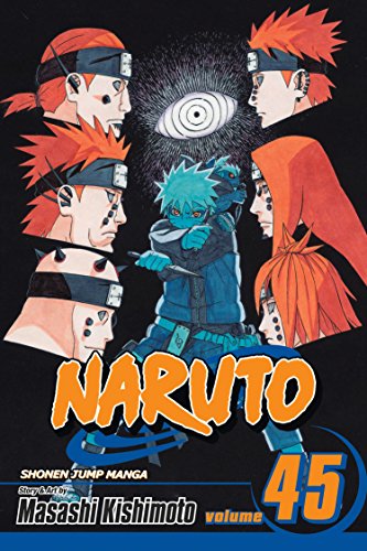 Naruto manga volume 45 cover featuring Naruto and characters with Sharingan eyes.