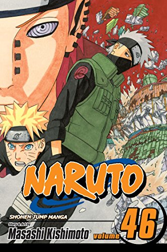 Naruto manga volume 46 cover featuring Naruto, Kakashi, and Sai amidst action.