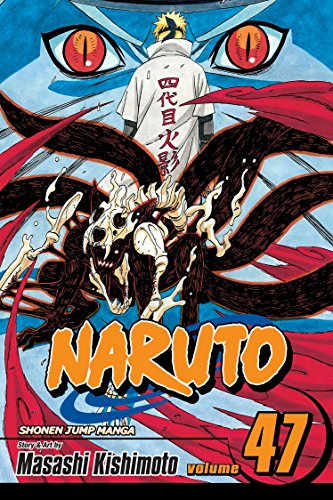 Naruto manga volume 47 cover with a blonde character and large red eyes.