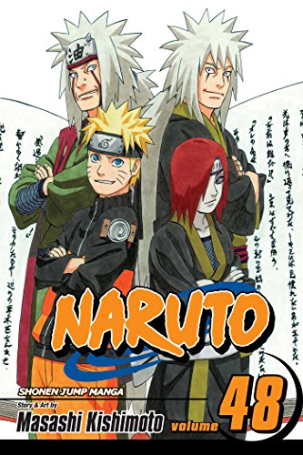 Naruto manga volume 48 cover featuring Naruto, Jiraiya, and Pain.