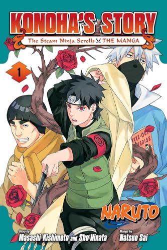 Cover of “Naruto: Konoha’s Story” manga, featuring Kakashi, Naruto, and Rock Lee.