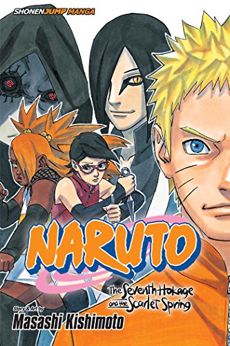 Naruto manga cover featuring several characters with spiky hair and intense expressions.