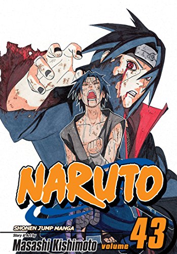 Naruto manga volume 43 cover featuring injured characters Sasuke and Itachi.