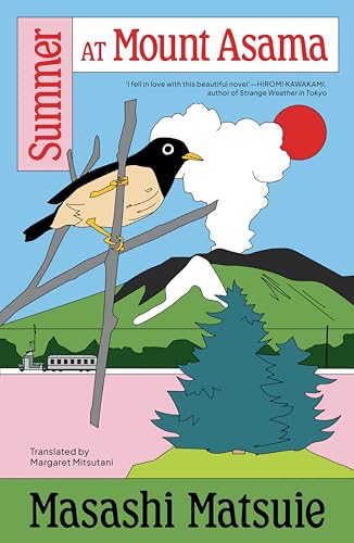 Book cover illustration of a bird on a branch before a mountain and sun.