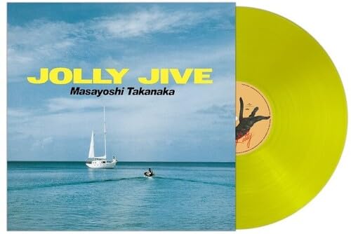 “Jolly Jive” vinyl record cover with ocean scene and yellow disc.