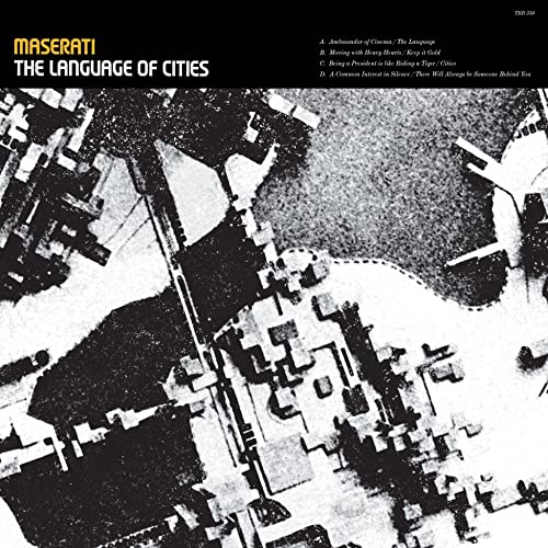 Vinyl album cover with band name, title, tracklist, and a black and white map.