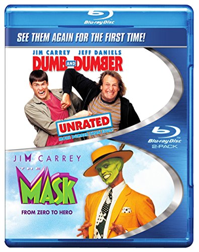 Blu-ray cover featuring Jim Carrey in "The Mask" and "Dumb & Dumber.
