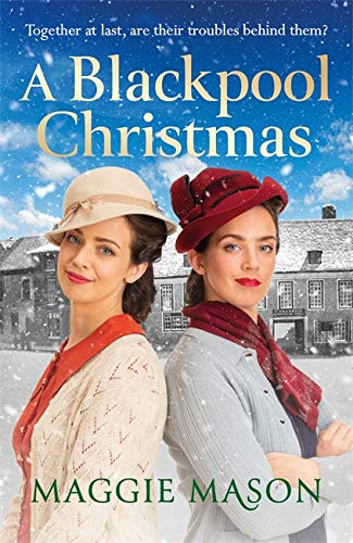 Book cover: two women in vintage attire against a snowy seaside town.