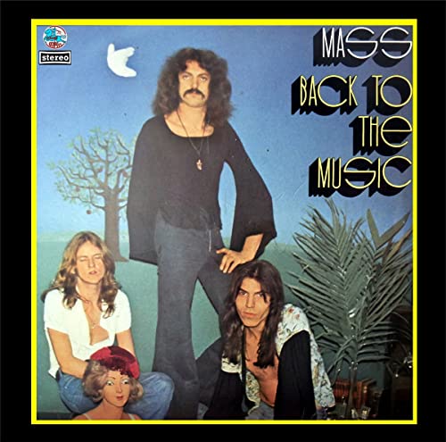 1977 vinyl album cover for Mass's "Back To The Music" featuring band members.