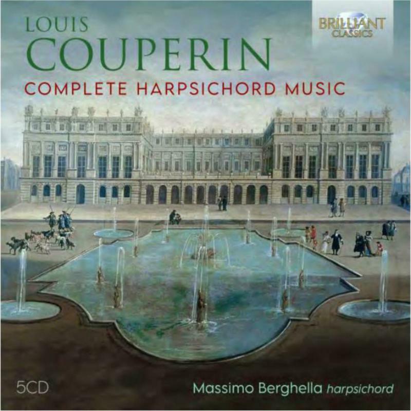 CD cover for Couperin’s harpsichord music featuring a palace and fountain.