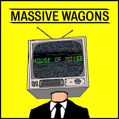 "Album cover with a man in a suit and a TV for a head."
