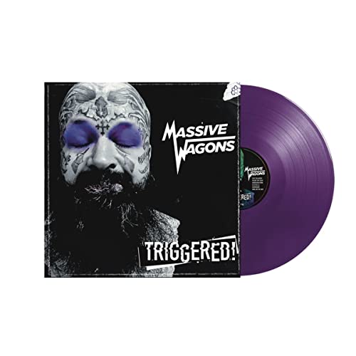 Massive Wagons “TRIGGERED!” vinyl record with a face portrait cover.
