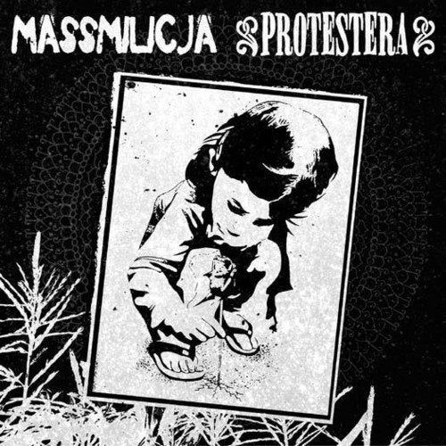 Black and white vinyl record cover with a portrait of a child.