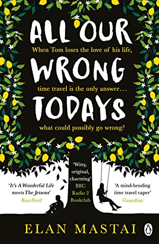 Book cover with title text, lemon tree silhouette, and two people under the branches.
