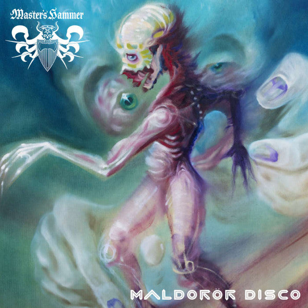Album cover for Master's Hammer's "Maldor" featuring grotesque, painted figures.