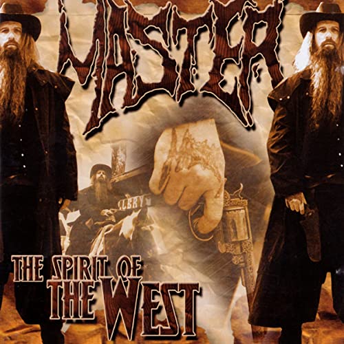 CD cover: men in coats, western scene, and bold band title "Master".