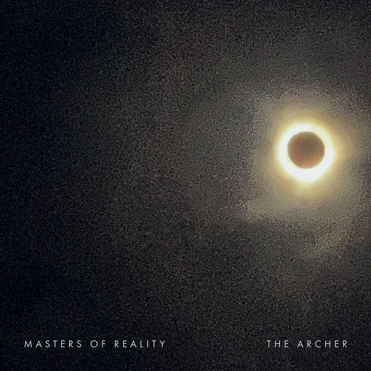 Dark album cover with a bright, circular light and text below.
