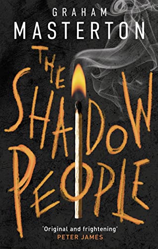 Book cover: "The Shadow People" with a burning match illustration.