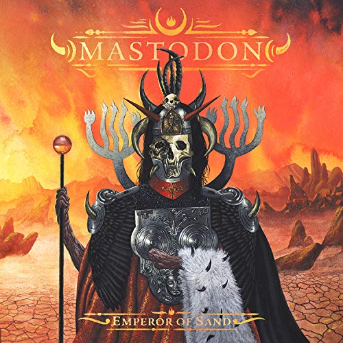 Mastodon album cover: skeletal figure in armor, desert landscape backdrop.