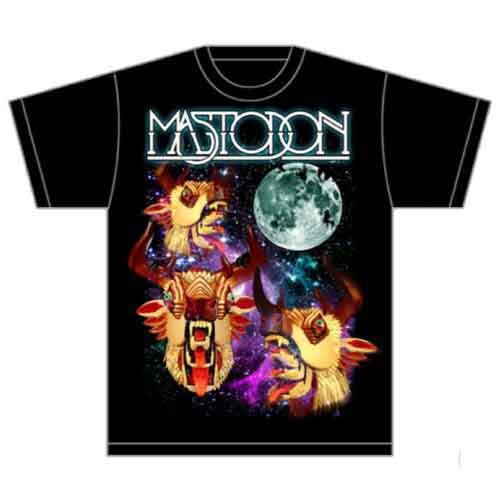 Black Mastodon t-shirt with illustrated space hunter design on front.