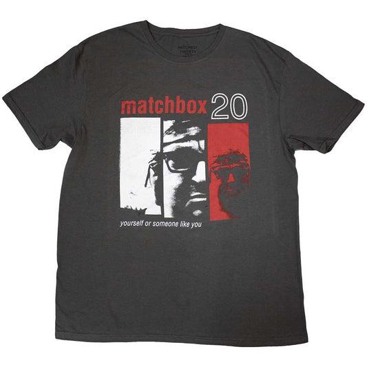 A black unisex T-shirt featuring the Matchbox Twenty logo and Yourself album artwork.