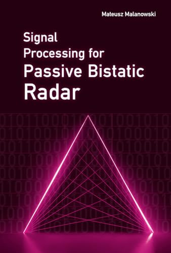 Book cover with title “Signal Processing for Passive Bistatic Radar” and pink graphics.