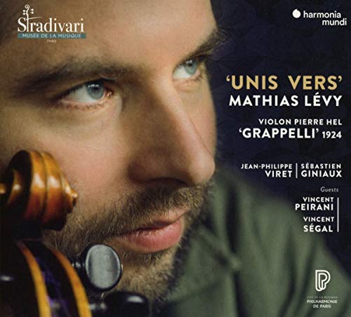 CD cover featuring violinist Mathias Lévy’s portrait and violin detail.