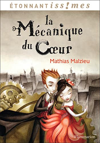 Book cover: illustrated couple with clockwork gears and a cityscape.