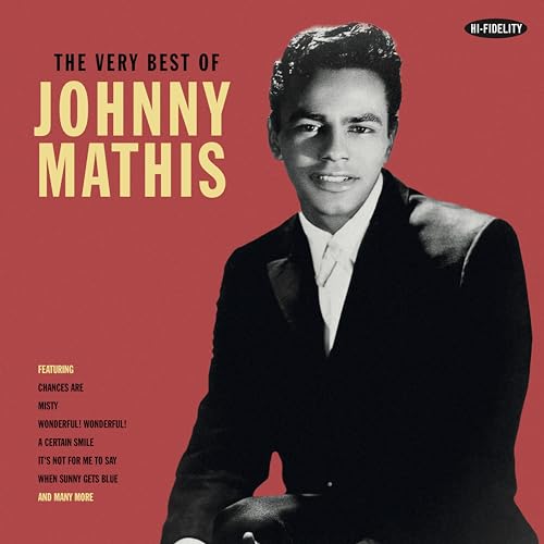 Johnny Mathis album cover, portrait of a smiling man in a suit.