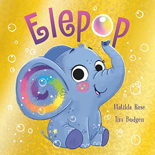 Book cover: cartoon elephant with colorful ear and bubbles.