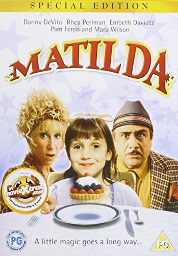 “Matilda” DVD cover featuring Danny DeVito, Rhea Perlman, and Embeth Davidtz.