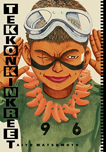 A watercolor illustration of a boy wearing goggles and an orange necklace.