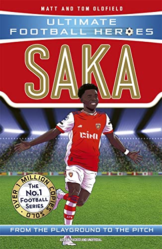 Book cover featuring footballer Bukayo Saka in a red Arsenal kit.