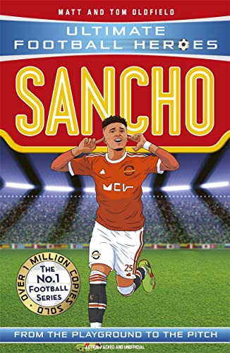 Book cover featuring footballer Jadon Sancho in a Manchester United kit.