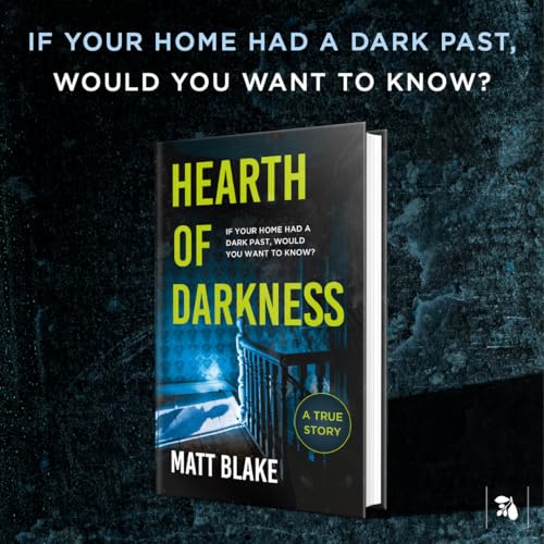 Book cover for “Hearth of Darkness” depicting a shadowy house and staircase.