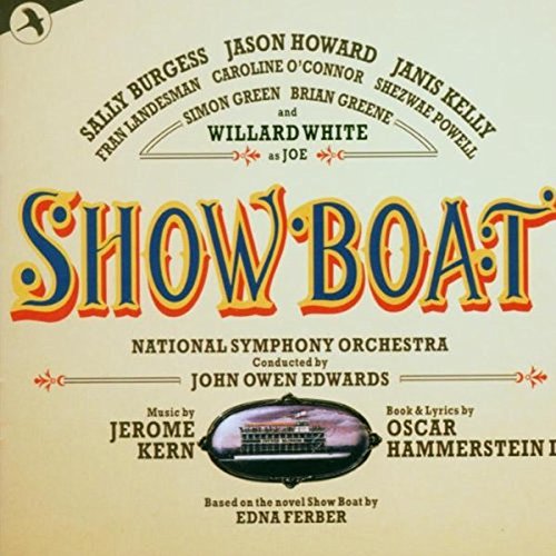 CD cover for "Showboat" musical cast recording, featuring ornate gold lettering.