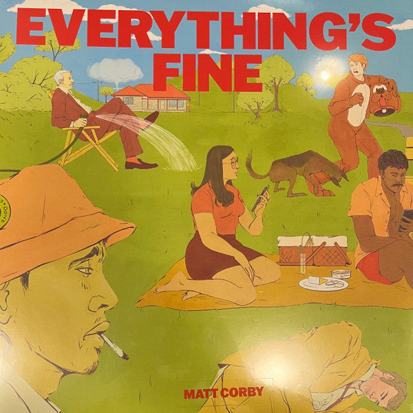 Matt Corby's "Everything's Fine" vinyl cover: illustrated picnic scene.