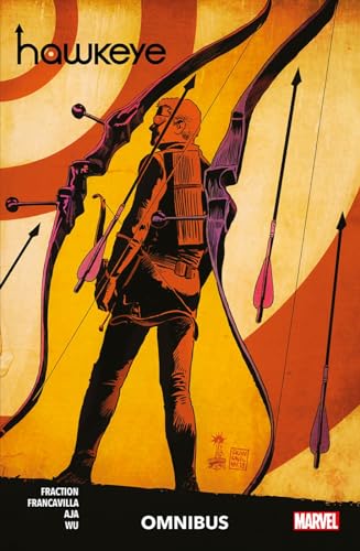 Hawkeye drawing a bow, with arrows, against a concentric circle background.