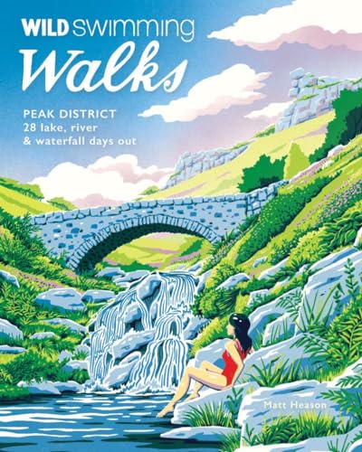 Book cover illustration of a woman sitting by a waterfall under a stone bridge.