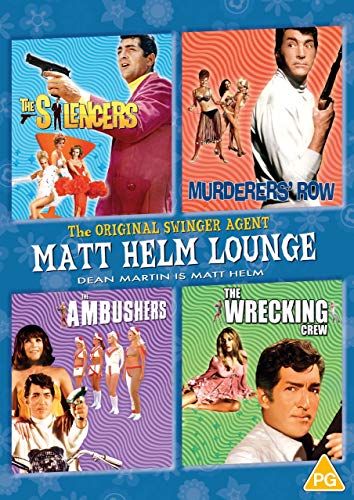 "Blue DVD cover featuring four movie posters with Dean Martin holding a gun."