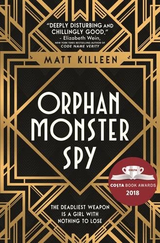 Book cover with gold Art Deco geometric patterns on black background and white text.