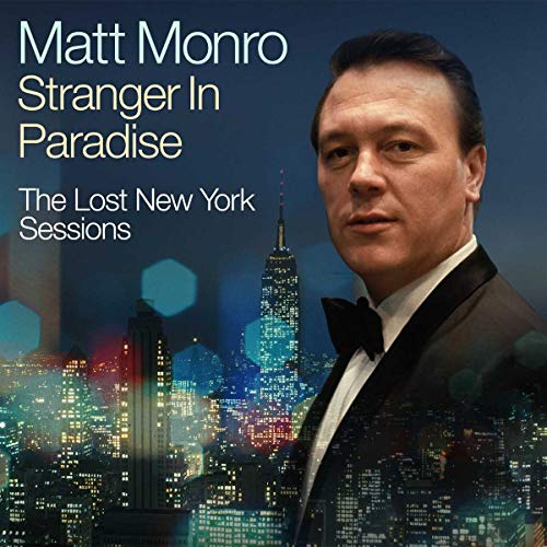 Matt Monro portrait with New York City skyline background, CD cover.