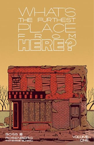 Comic book cover: dilapidated brick building with bold white text.